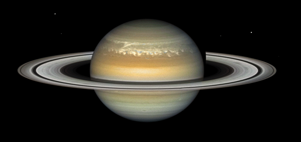 Las nubes de la tormenta en rotación el 12 de Marzo 2011. Animación montada sobre imágenes tomadas con la cámara ACS/WFC del Telescopio Espacial Hubble. © Grupo Ciencias Planetarias UPV-EHU