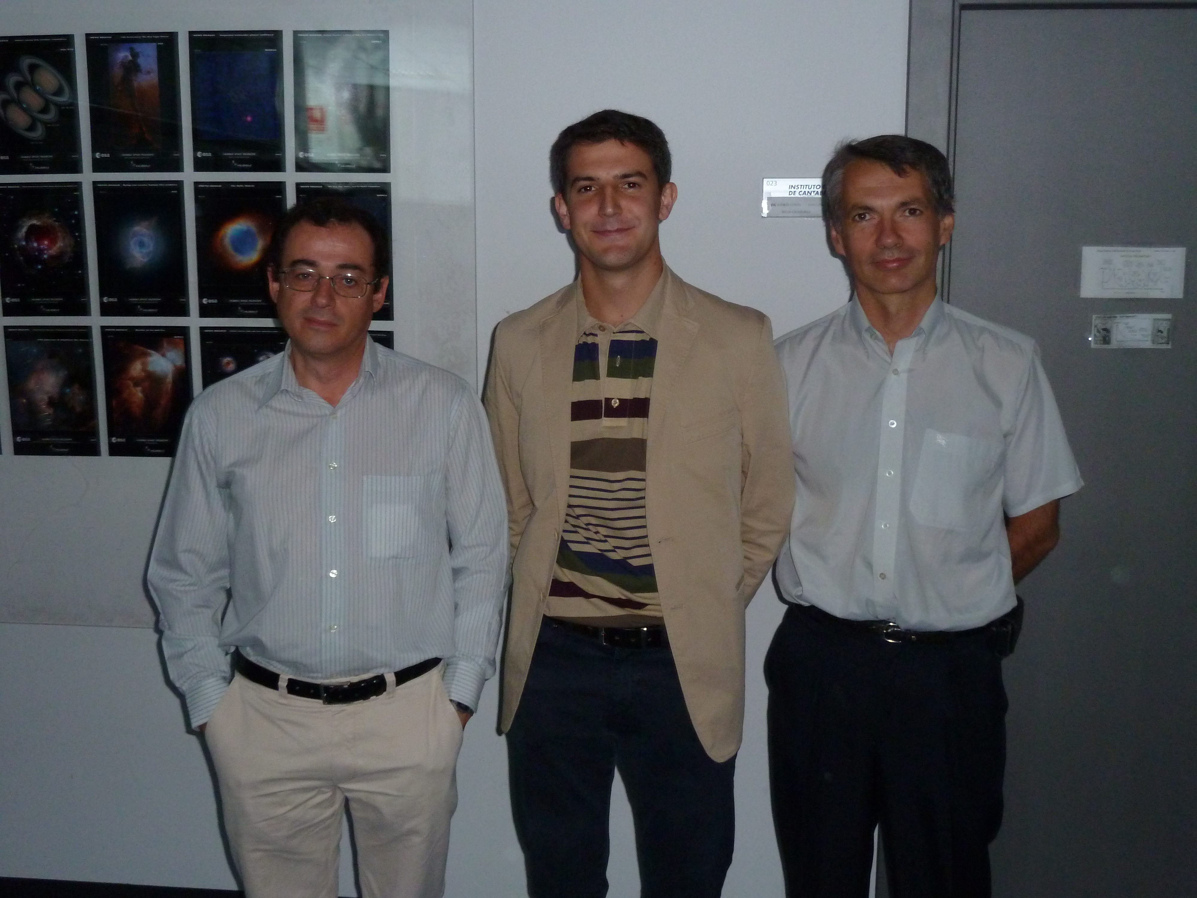 De izquierda a derecha. J. Miguel Mas, director de la tesis, Hector Otí (flamante Doctor) y Francisco J. Carrera, tutor.