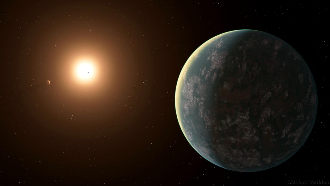 Simulación del sistema planetario descubierto alrededor de la estrella GJ 357