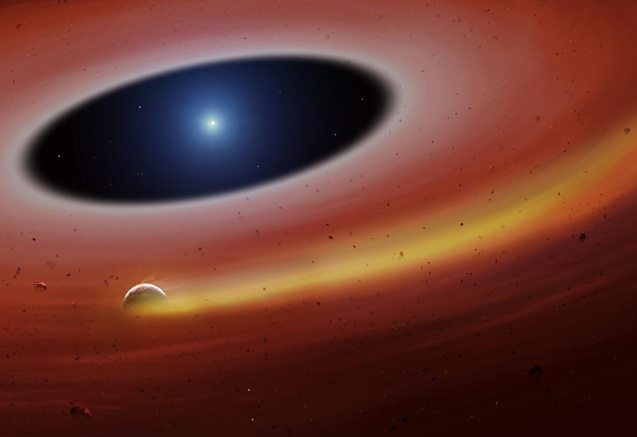 Impresión artística de un fragmento planetario que orbita la estrella SDSS J122859.93 + 104032.9, dejando una estela de gas a su paso. Crédito: Universidad de Warwick / Mark Garlick: Imagen en alta calidad: https://warwick.ac.uk/services/communications/medialibrary/images/marc